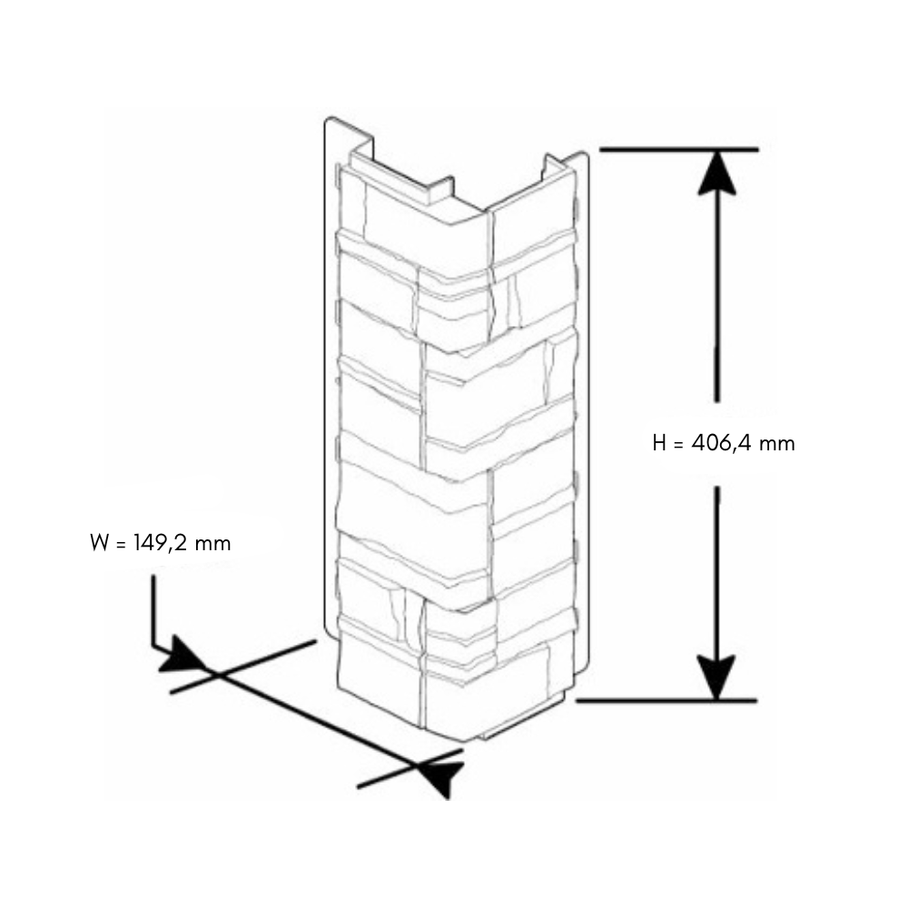 Dry Stack Stone Corner Size