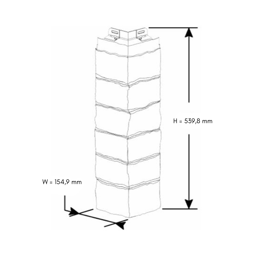 Stacked Stone Corner Size